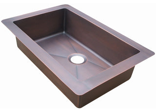 SINDA Single Bowl 14 Gauge Undermount Copper Kitchen Sink KSU-1 - Sinda Coppercopper sink