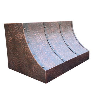 Hammered Sloped Copper Stove Hood H8TR I Factory Direct Price I SINDA Copper
