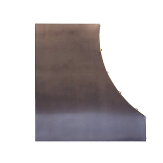 Sloped Brushed Stainless Steel Kitchen Range Hood with Straps and Rivets - SINDA