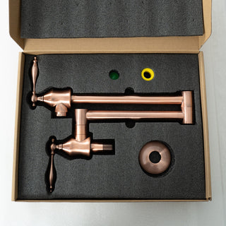 SINDA Solid Brass Pot Filler Kitchen Faucet Wall Mount Kitchen Sink, ‎AF6232-5-BC - Sinda Copper