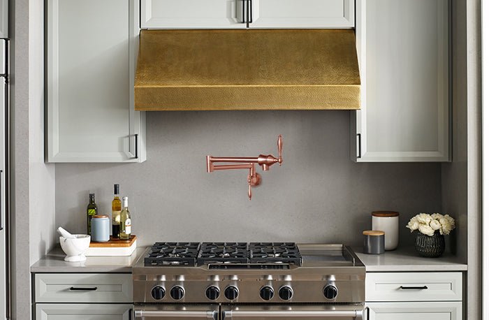 SINDA Solid Brass Pot Filler Kitchen Faucet Wall Mount Kitchen Sink ...