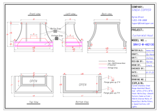 SINDA SRH12-W Custom Stainless Steel Range Hood For Janie Lucas - Sinda CopperRange Hood48"W x 21"D x 30"H