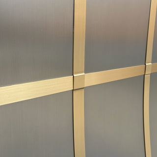 Unique Stainless Steel Vent Hood with Brushed Brass Straps - SINDA