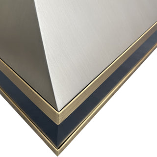 Professional Kitchen Hood in Brushed Stainless Steel with Brushed Brass Straps - SINDA