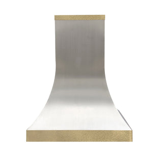 SINDA SRH35-C Brushed Stainless Steel Kitchen Hood with Decorative Brass Bands