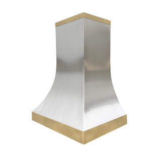 Unique Stainless Steel Range Hood with Brass Accents - SINDA 