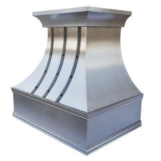 SINDA Tuscan Decorative Brushed Stainless Steel Kitchen Custom Hood