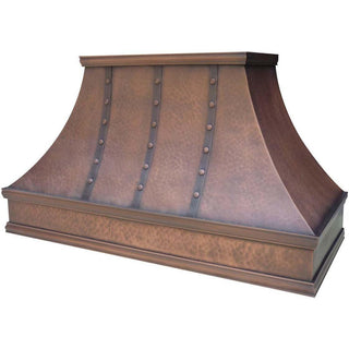 Rustic Hammered Copper Range Hood H7TR2 I Free Custom Design I SINDA Copper