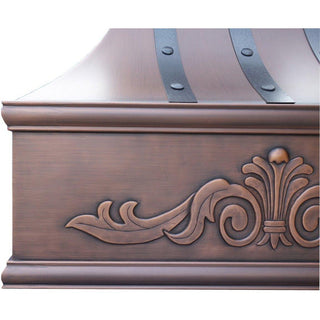 High End Custom Copper Range Hood in Antique Copper Smooth Texture - Free Shipping - SINDA Copper
