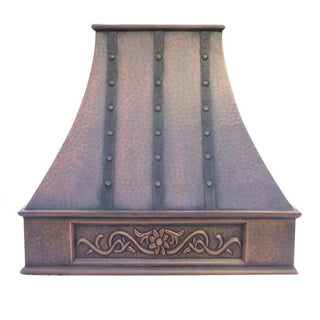 Top Rated Hammered Copper Kitchen Hood H7TRA3 with Unique Apron Design l Free Shipping l SINDA Copper