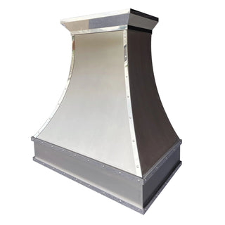 SINDA Matte Tuscan with Polished Straps Metal Vent Hood