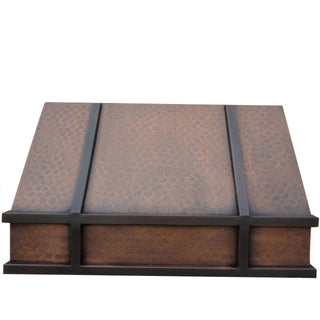 Traditional Hammered Decorative Straps Copper Custom Range Hood-Sinda Copper