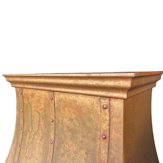 Handmade Rustic Style Vintage Copper Custom Kitchen Vent Hood Crown-SINDA