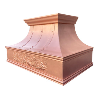 SINDA Wall Mount Copper Range Hood In Stock, 36"W x 21"D x 21"H (Wall Mount), H7TRA4-362121 - Sinda CopperCopper Range Hood36"W x 21"D x 21"H (Wall Mount)