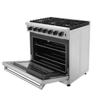 Thor 36" 6.0 Cu. Ft Single Oven Professional Gas Range in Stainless Steel, LRG3601U - Sinda Coppergas rangeNatural Gas