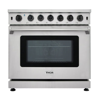 Thor 36" 6.0 Cu. Ft Single Oven Professional Gas Range in Stainless Steel, LRG3601U - Sinda Coppergas rangeNatural Gas
