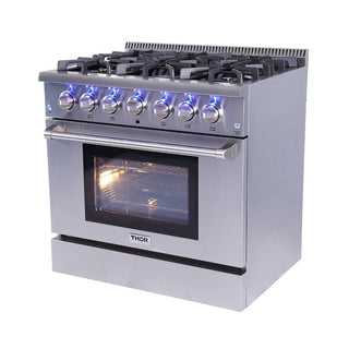 Thor 36 in. 5.2 cu. ft. Oven Gas Range in Stainless Steel, HRG3618U - Sinda Coppergas rangeNatural Gas