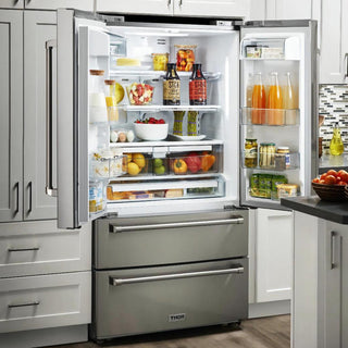 Thor 36 Inch Counter Depth French Door Refrigerator in Stainless Steel - Sinda CopperRefrigeratorsFree Standard Shipping (About 4 weeks of the lead time)