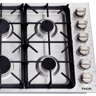 Thor 36 Inch Professional Drop-In Gas Cooktop with Six Burners in