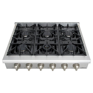 Thor 36 Inch Professional Gas Rangetop in Stainless Steel with 6 Burners - Sinda CopperNatural Gas