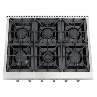 Thor 36 Inch Professional Gas Rangetop in Stainless Steel with 6 Burners - Sinda CopperNatural Gas